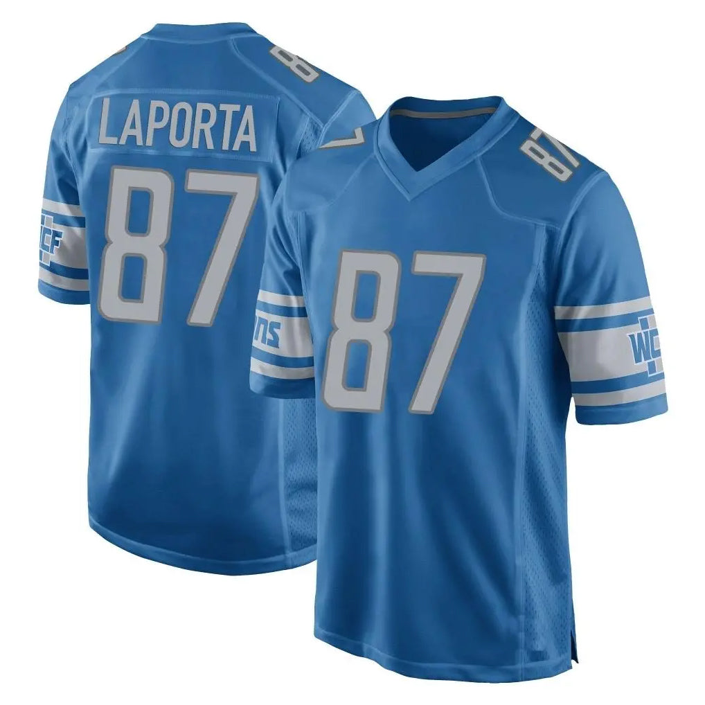 D.Lions #87 Sam LaPorta Player Blue Home Game Ldoa Stitched Jerseys