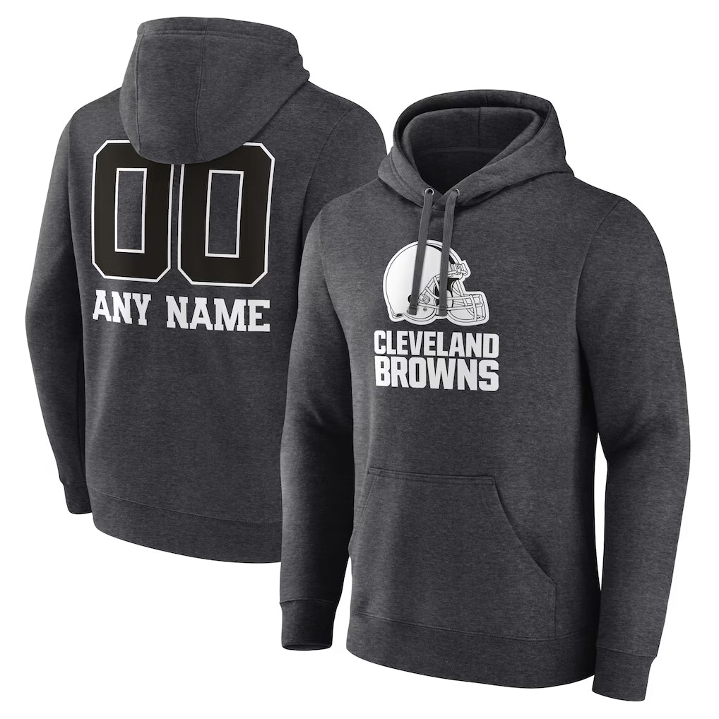 Custom C.Browns Charcoal Primetime Logo Hoodie Any Name & Numbers Ldoa Stitched Jerseys