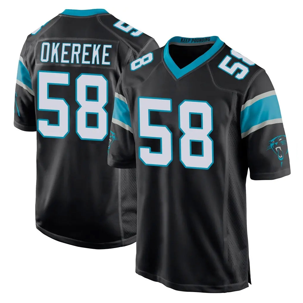 C.Panthers #58 Bobby Okereke Player Black Home Game Ldoa Stitched Jerseys