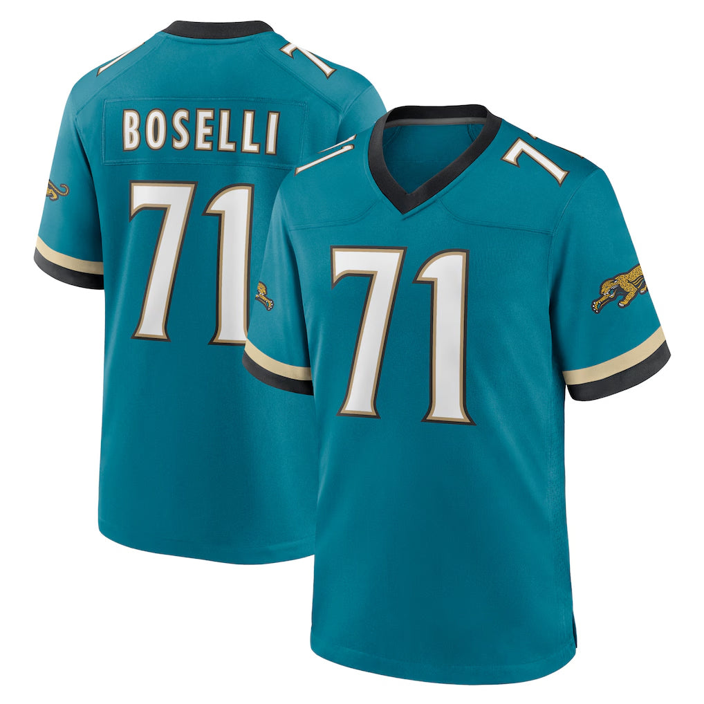 J.Jaguars #71 Tony Boselli Player Teal Prowler Throwback Limited Home Game Ldoa Stitched Jerseys