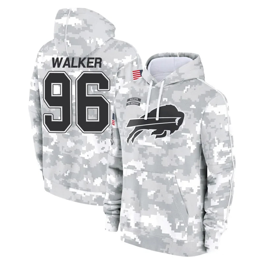 B.Bills #96 Deone Walker Player Arctic Camo Salute to Service Hoodies Ldoa Stitched Jerseys