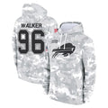 B.Bills #96 Deone Walker Player Arctic Camo Salute to Service Hoodies Ldoa Stitched Jerseys