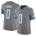 D.Lions #0 Jahmyr Gibbs Player Gray Vapor F.U.S.E. Limited Home Game Ldoa Stitched Jerseys
