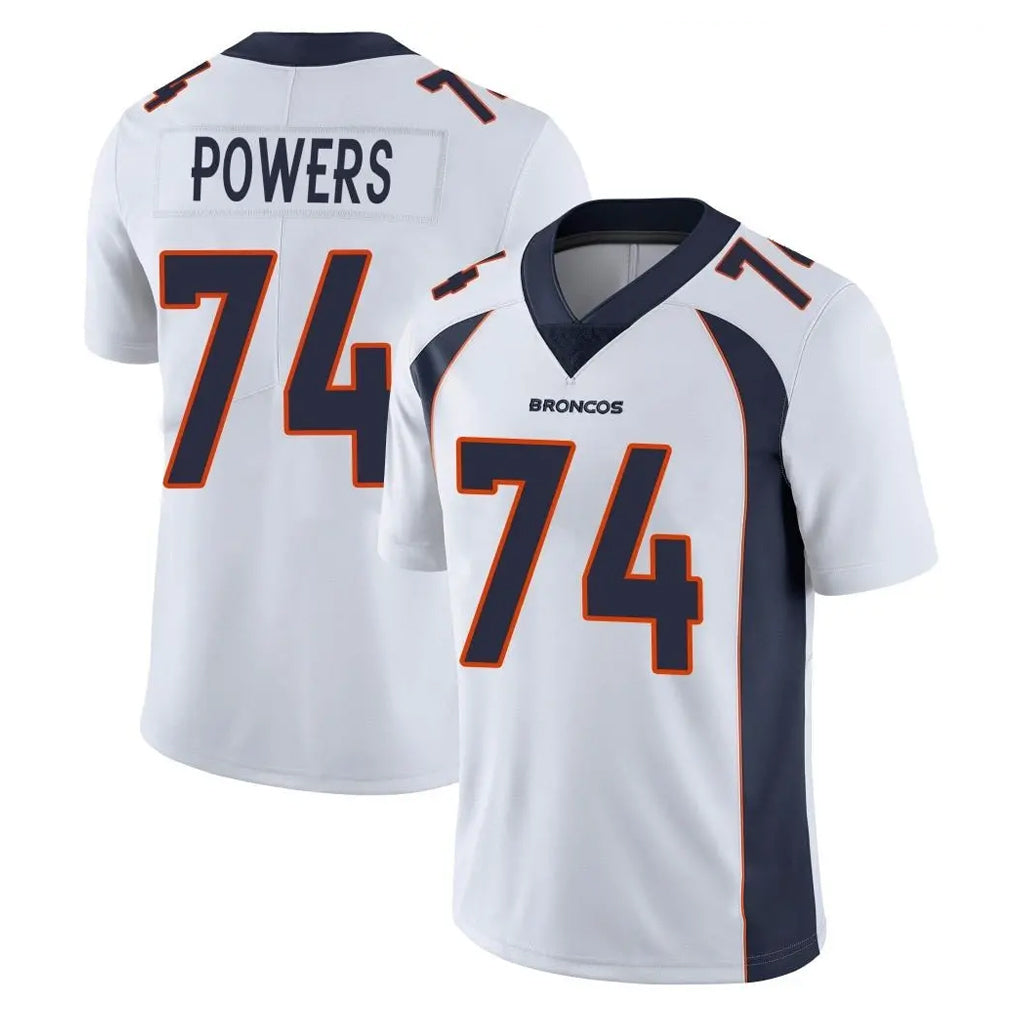 D.Broncos #74 Ben Powers Player White Vapor Untouchable Limited Home Game Ldoa Stitched Jerseys