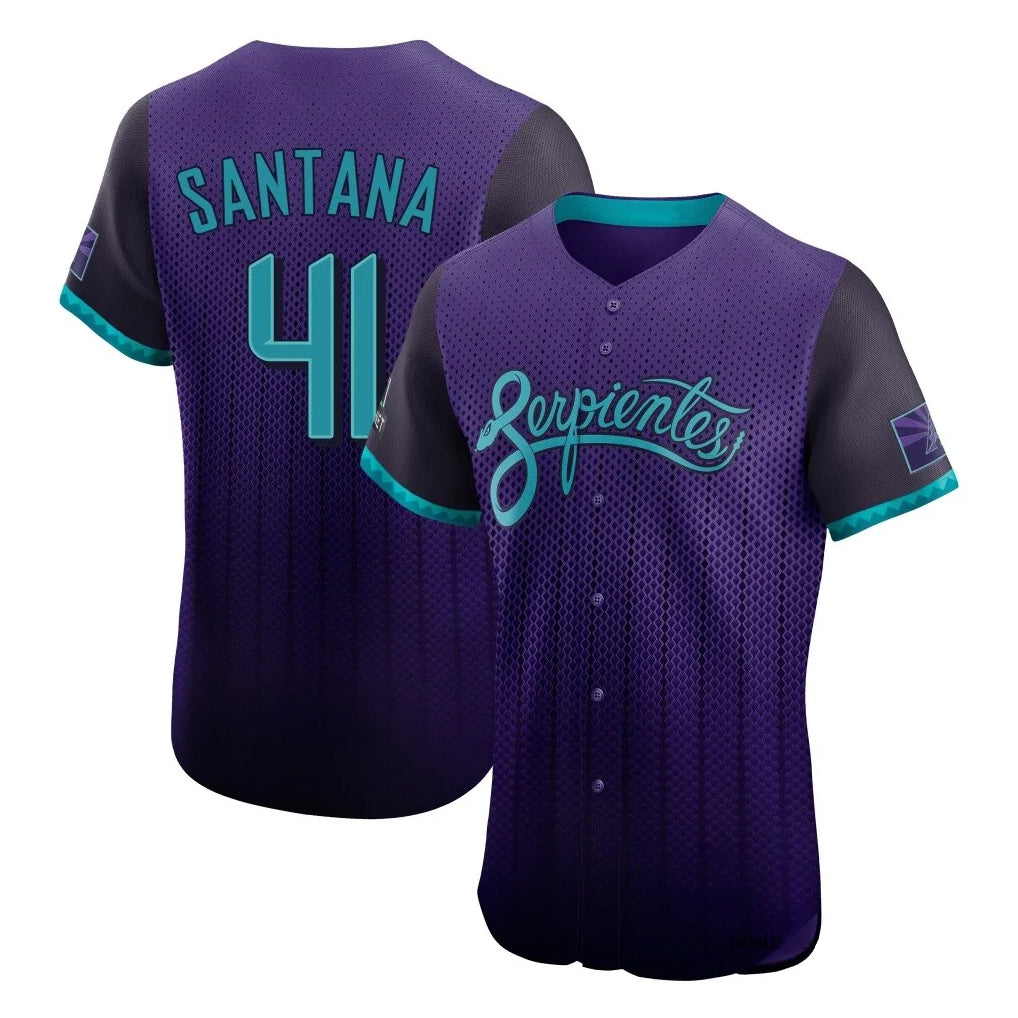 A.Diamondbacks #41 Carlos Santana Player Purple City Connect Limited Elite Home Game Ldoa Stitched Jerseys
