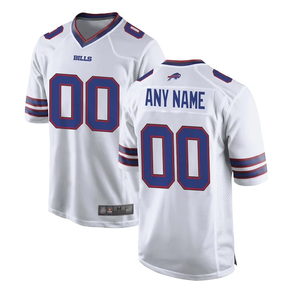 Custom B.Bills White Home Game Any Name & Numbers Ldoa Stitched Jerseys