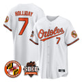 B.Orioles #7 Jackson Holliday Player White 30th Anniversary of 2131 Home Game Ldoa Stitched Jerseys
