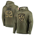 B.Ravens #52 Ray Lewis Player Olive Salute to Service Pullover Hoodie Ldoa Stitched Jerseys