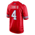 B.Bills #4 James Cook III Player Red Home Game Ldoa Stitched Jerseys