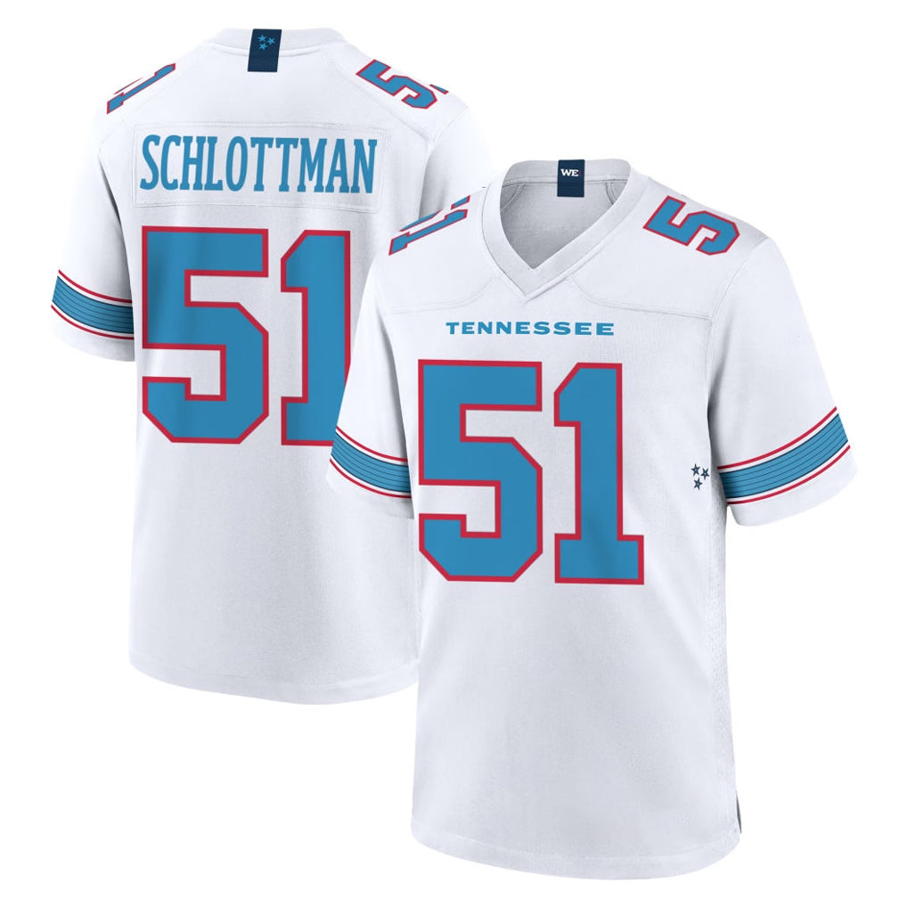 T.Titans #51 Austin Schlottmann Player White 2026 Game Home Ldoa Stitched Jerseys