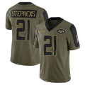 NY.Jets #21 Brandon Stephens Player Olive Salute To Service Limited Game Ldoa Stitched Jerseys