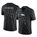 D.Broncos #74 Ben Powers Player Black Reflective Limited Ldoa Stitched Jerseys