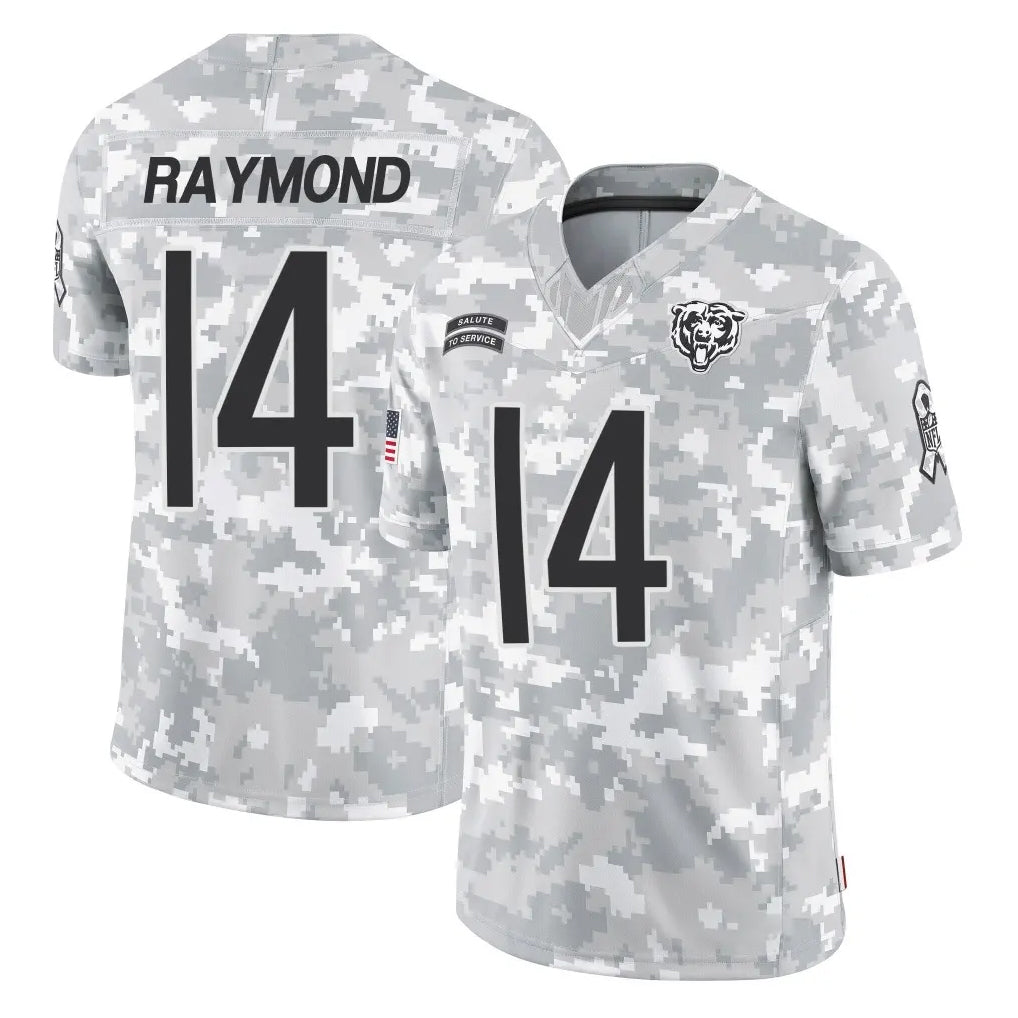 C.Bears #14 Kalif Raymond Player Arctic Camo Salute to Service Limited Ldoa Stitched Jerseys