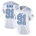 B.Bills #91 Ed Oliver Player White Rivalries Collection Limited Game Ldoa Stitched Jerseys