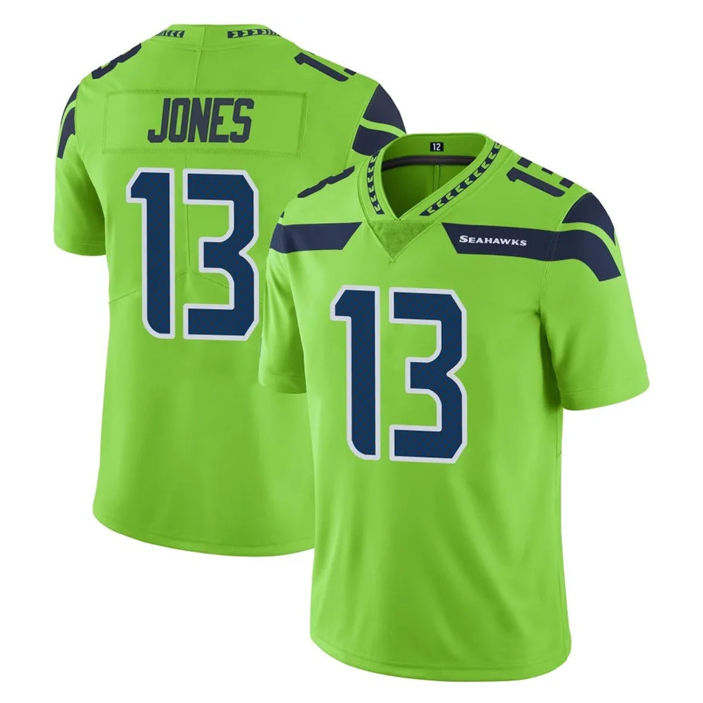 S.Seahawks #13 Ernest Jones IV Player Green Limited Color Rush Home Game Ldoa Stitched Jerseys