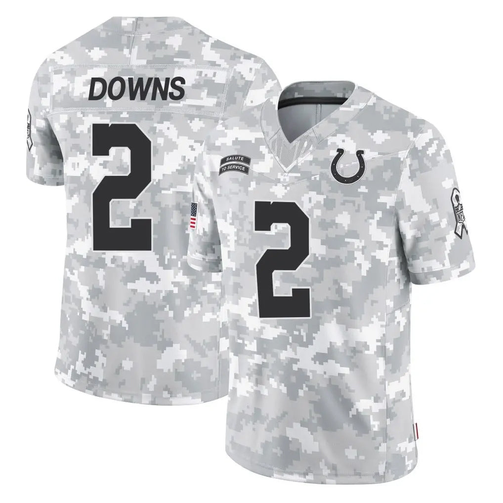 IN.Colts #2 Josh Downs Player Arctic Camo Salute To Service Limited Game Ldoa Stitched Jerseys