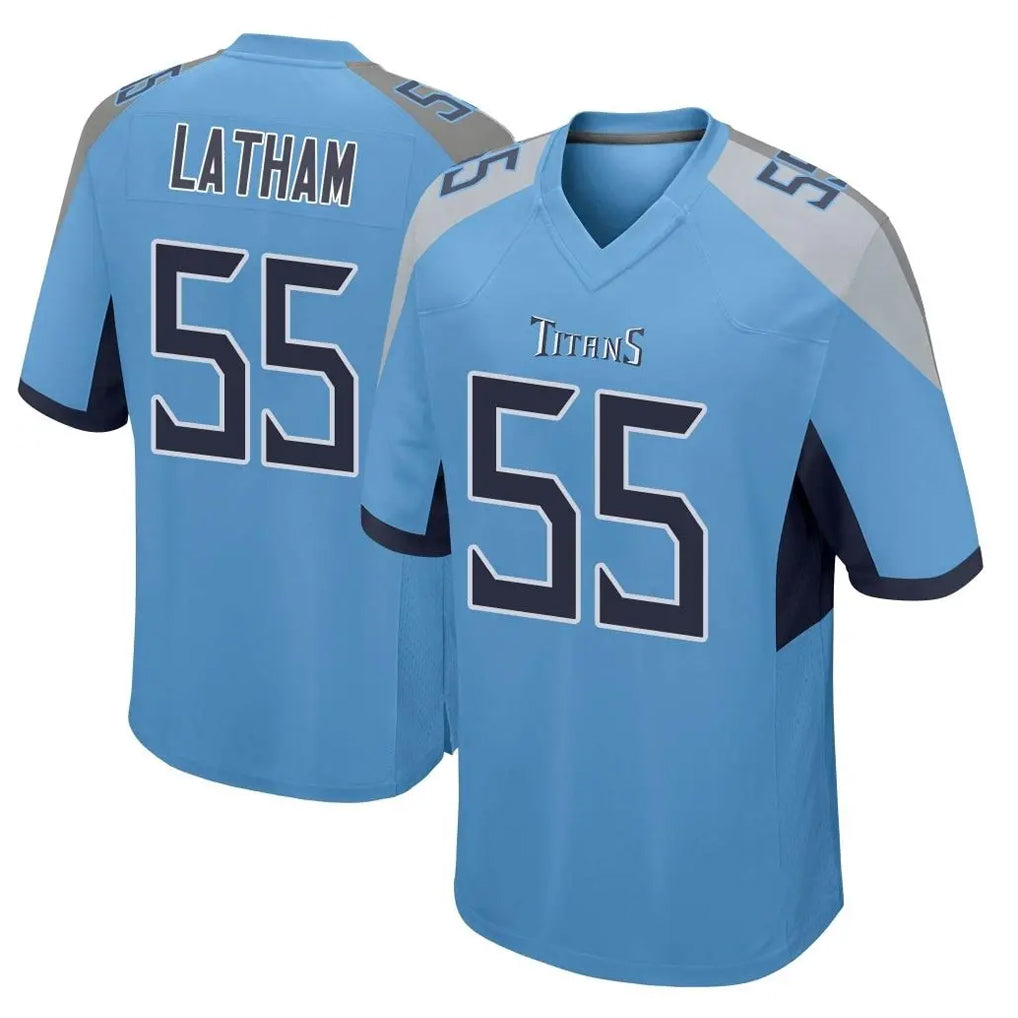 T.Titans #55 JC Latham Player Light Blue Home Game Ldoa Stitched Jerseys