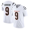 C.Bengals #9 Joe Burrow Player White Vapor F.U.S.E. Limited Home Game Ldoa Stitched Jerseys