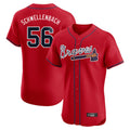A.Braves #56 Spencer Schwellenbach Player Red Limited Elite Home Game Ldoa Stitched Jerseys