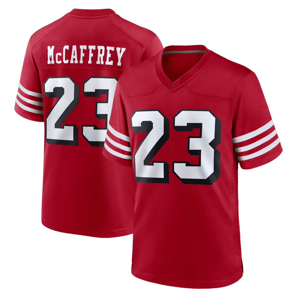 SF.49ers #23 Christian McCaffrey Player Red Limited Alternate Home Game Ldoa Stitched Jerseys