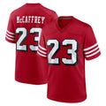 SF.49ers #23 Christian McCaffrey Player Red Limited Alternate Home Game Ldoa Stitched Jerseys