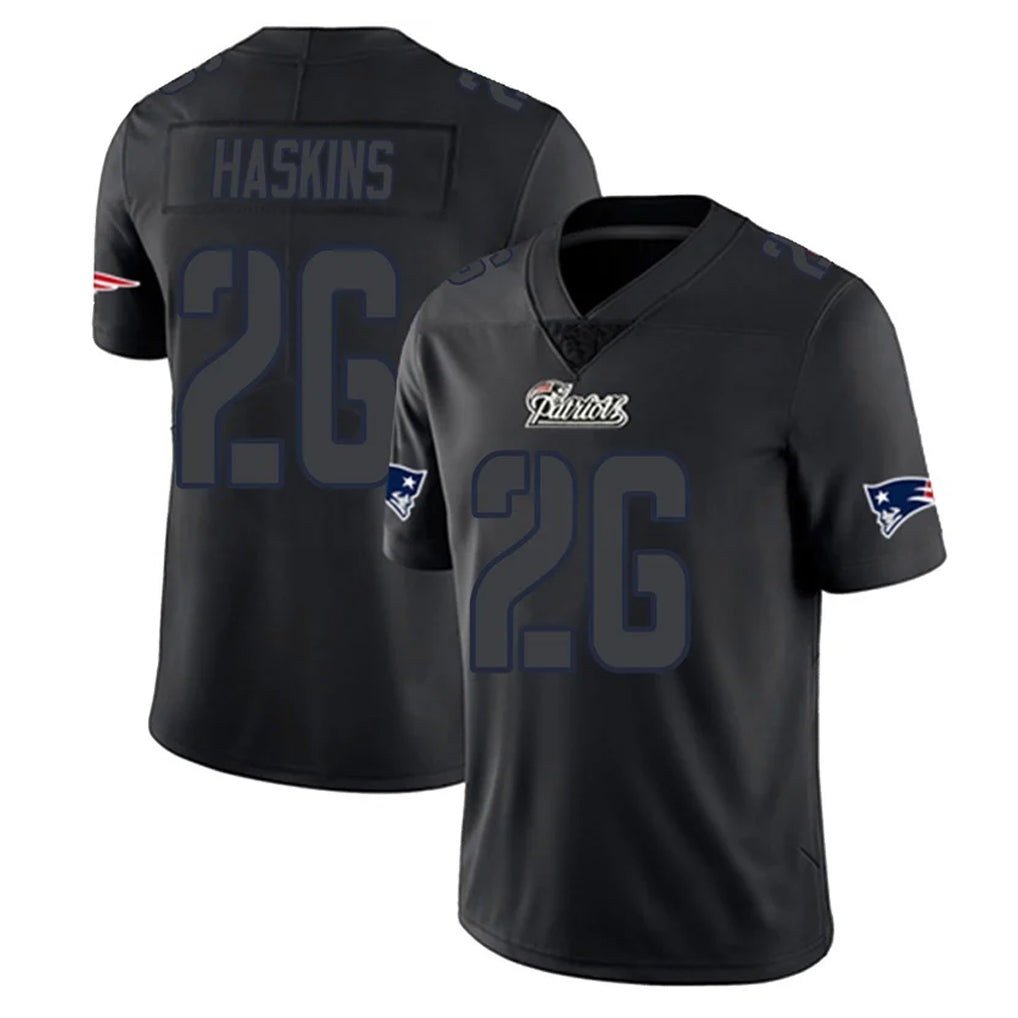 NE.Patriots #26 Hassan Haskins Player Black Impact LImited Home Game Ldoa Stitched Jerseys