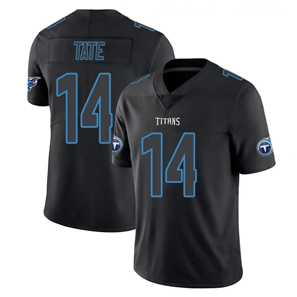 T.Titans #14 Carnell Tate Player Black Impact Limited Home Game Ldoa Stitched Jerseys