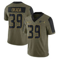 S.Seahawks #39 Ty Okada Player Olive Salute To Service Limited Game Ldoa Stitched Jerseys