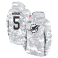 M.Dolphins #5 Jaylen Wright Player Arctic Camo Salute to Service Hoodies Limited Game Ldoa Stitched Jerseys