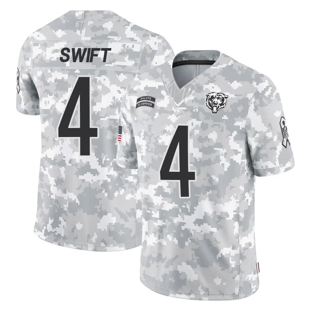 C.Bears #4 D'Andre Swift Player Arctic Camo Salute to Service Limited Ldoa Stitched Jerseys