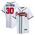 A.Braves #30 Drake Baldwin Player White Home Game Ldoa Stitched Jerseys