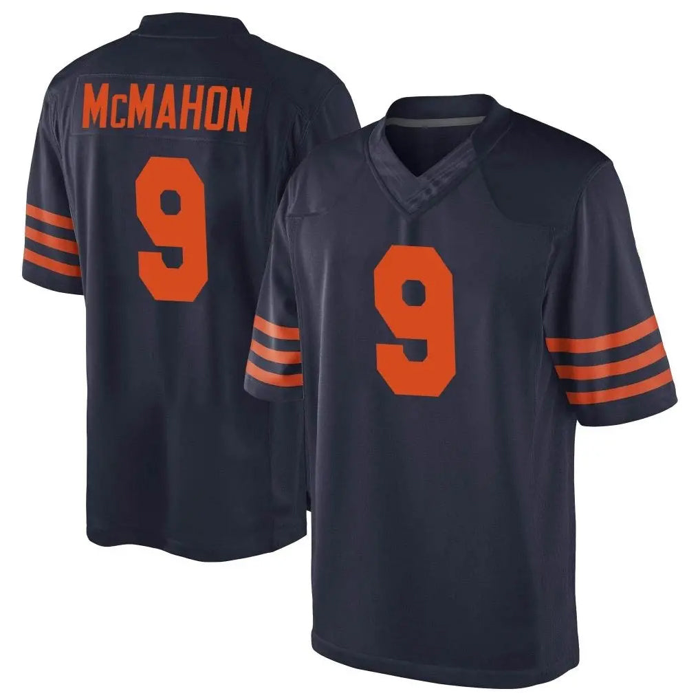 C.Bears #9 Jim McMahon Player Navy Blue Alternate Game Ldoa Stitched Jerseys