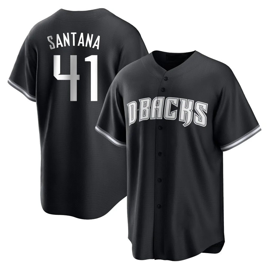 A.Diamondbacks #41 Carlos Santana Player Black Game Home Ldoa Stitched Jerseys