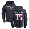 NE.Patriots #75 Alijah Vera-Tucker Player Navy LOGO Pullover Hoodies Home Game Ldoa Stitched Jerseys