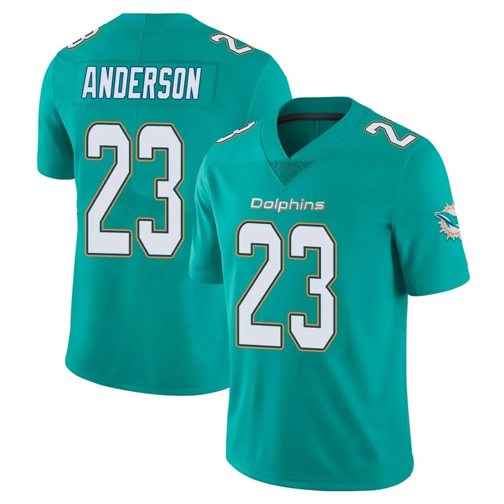 M.Dolphins #23 Zayne Anderson Player Aqua Limited Vapor Untouchable Home Game Ldoa Stitched Jerseys