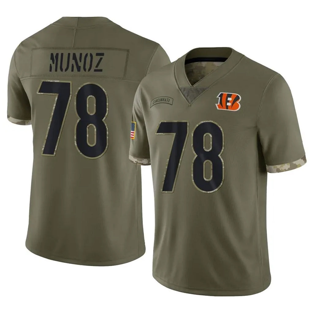 C.Bengals #78 Anthony Munoz Player Olive Salute to Service Limited Game Ldoa Stitched Jerseys