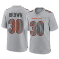 C.Bengals #30 Chase Brown Player Gray Atmosphere Fashion Game Ldoa Stitched Jerseys