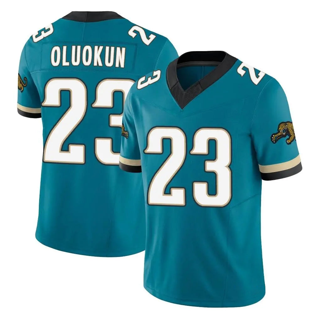 J.Jaguars #23 Foyesade Oluokun Player Teal Prowler Throwback Vapor F.U.S.E. Limited Home Game Ldoa Stitched Jerseys