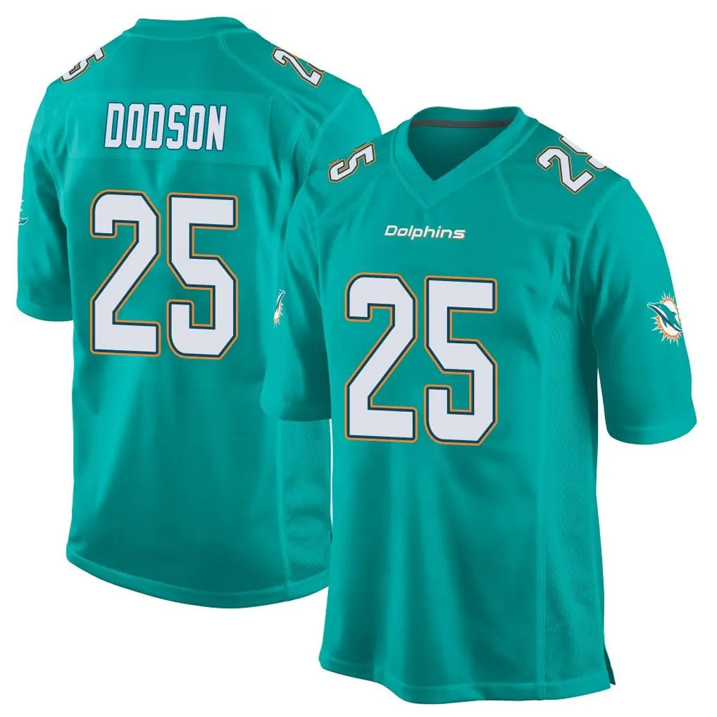 M.Dolphins #25 Tyrel Dodson Player Aqua Team Color Home Game Ldoa Stitched Jerseys