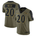 B.Ravens #20 Ed Reed Player Olive Salute To Service Limited Game Ldoa Stitched Jerseys