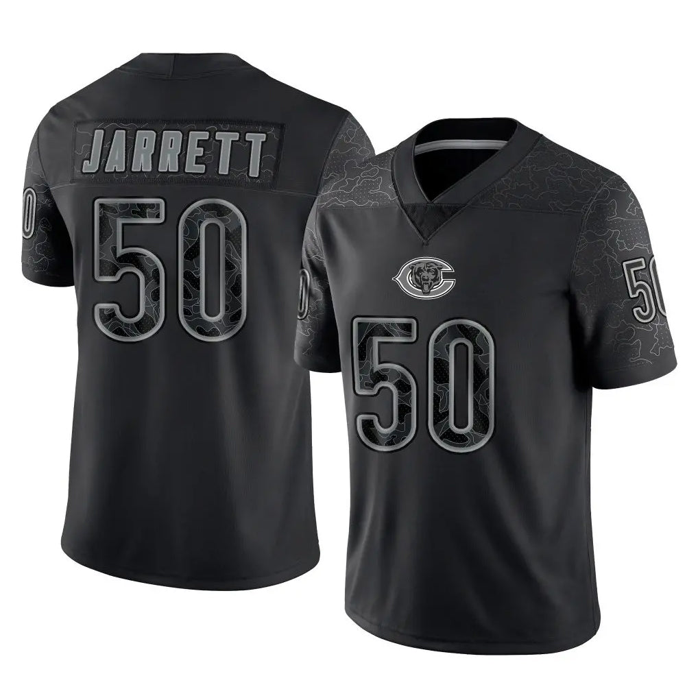 C.Bears #50 Grady Jarrett Player Black REFLECTIVE Limited Game Ldoa Stitched Jerseys