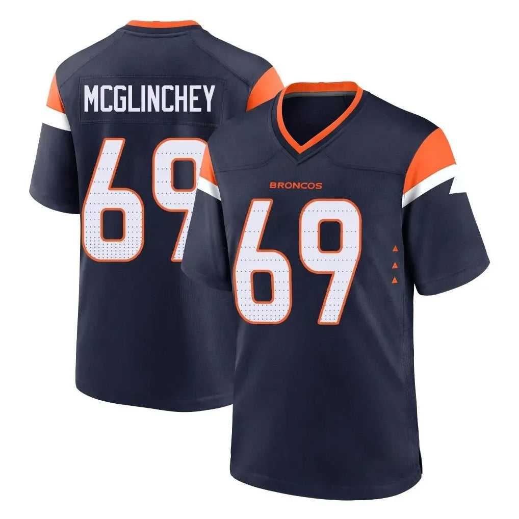 D.Broncos #69 Mike McGlinchey Player Navy Home Game Ldoa Stitched Jerseys