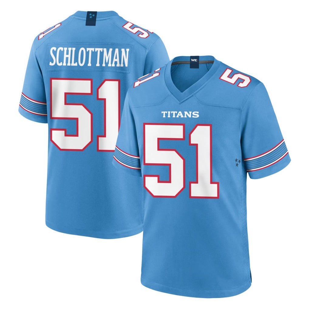 T.Titans #51 Austin Schlottmann Player Light Blue 2026 Game Home Ldoa Stitched Jerseys