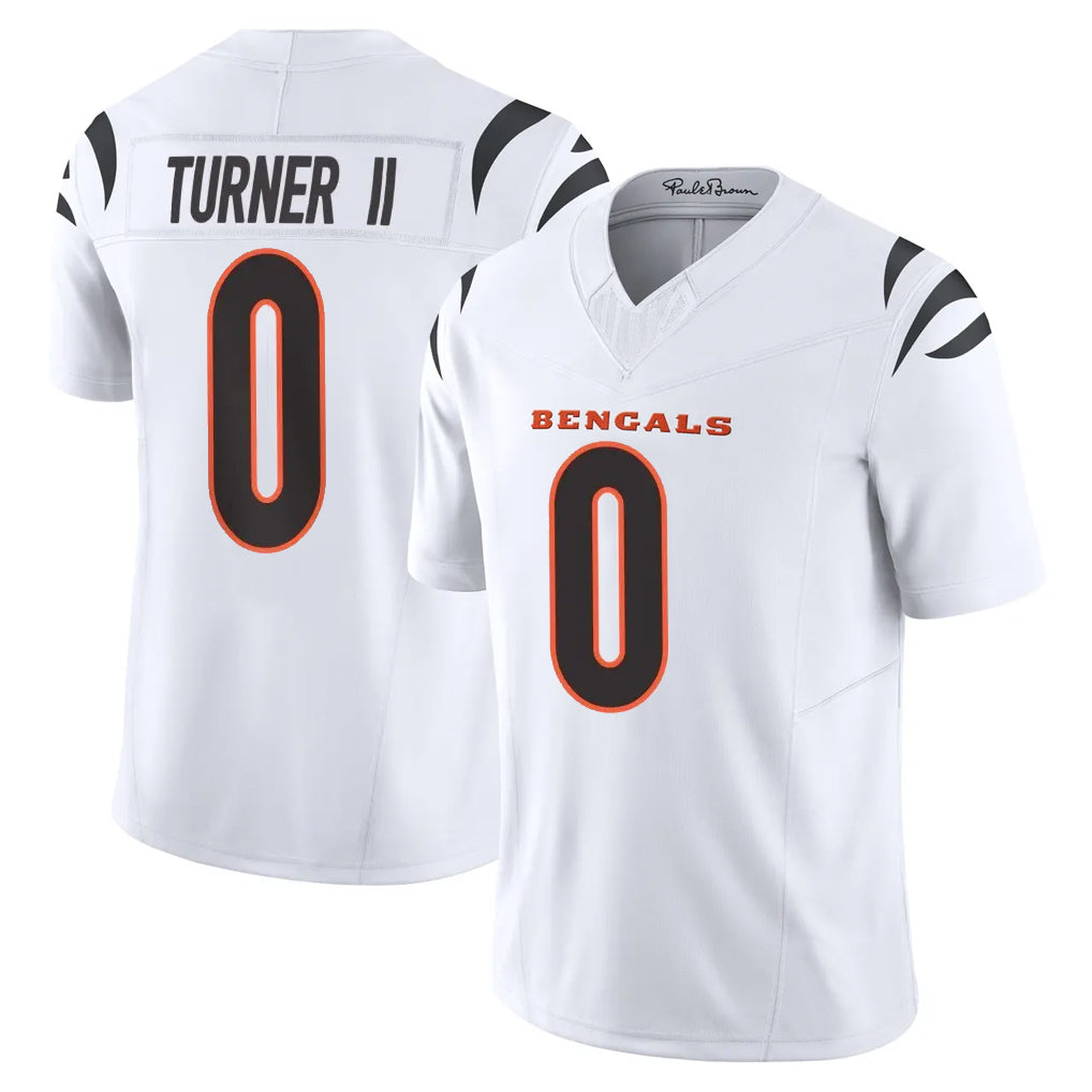 C.Bengals #0 DJ Turner II Player White Vapor F.U.S.E. Limited Home Game Ldoa Stitched Jerseys