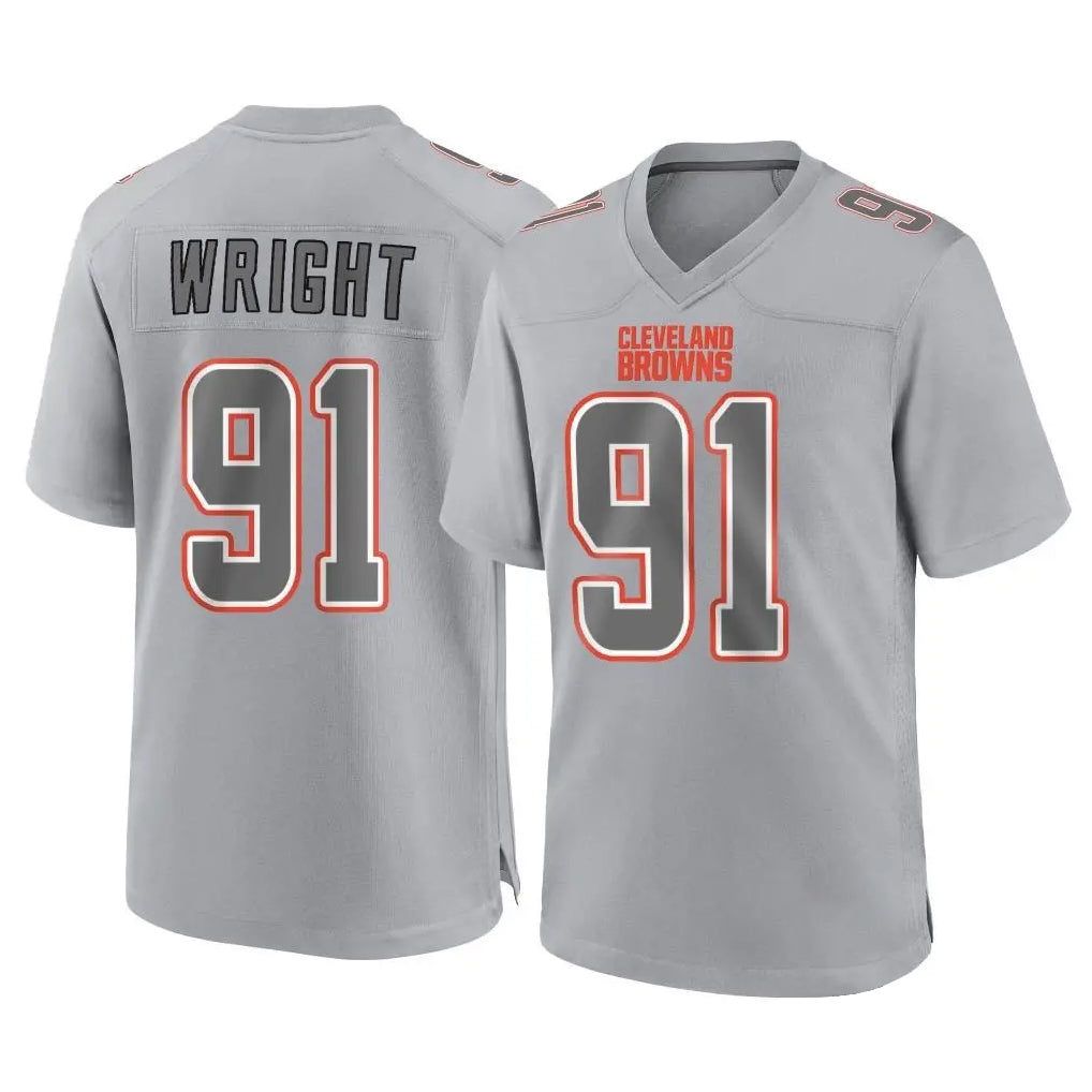 C.Browns #91 Alex Wright Player Gray Atmosphere Fashion Game Ldoa Stitched Jerseys