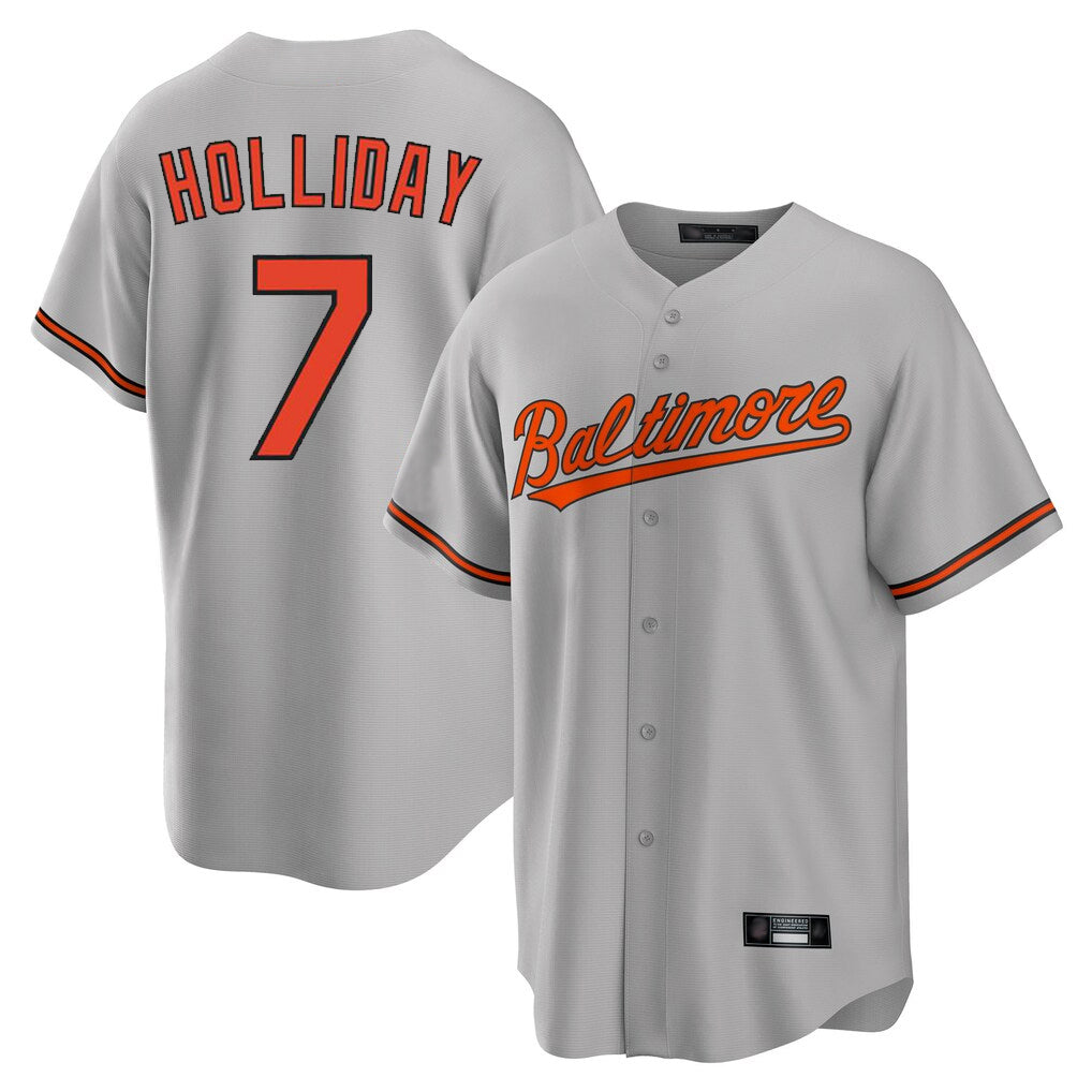 B.Orioles #7 Jackson Holliday Player Gray Home Game Ldoa Stitched Jerseys