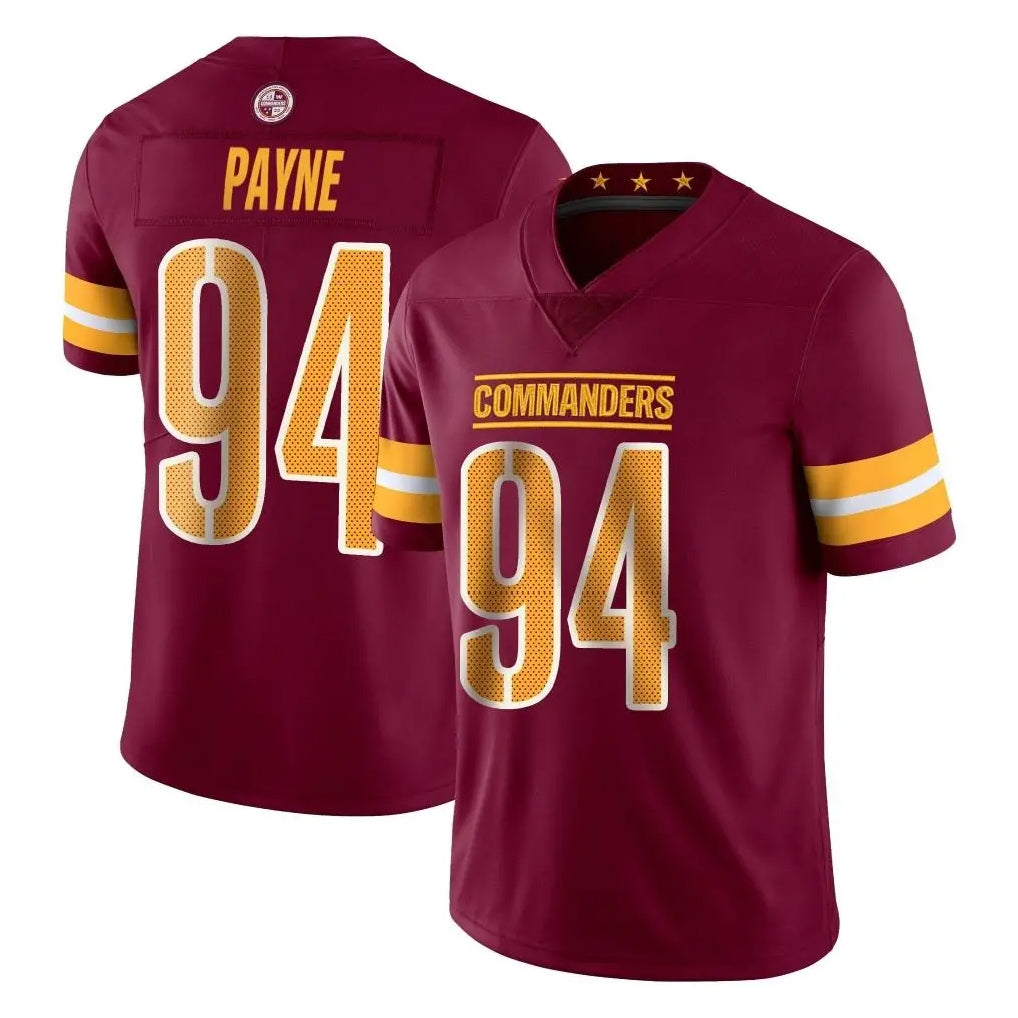 W.Commanders #94 Daron Payne Player Burgundy Limited Vapor Home Game Ldoa Stitched Jerseys