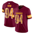 W.Commanders #94 Daron Payne Player Burgundy Limited Vapor Home Game Ldoa Stitched Jerseys
