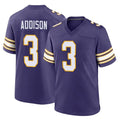 M.Vikings #3 Jordan Addison Player Purple Classic Home Game Ldoa Stitched Jerseys