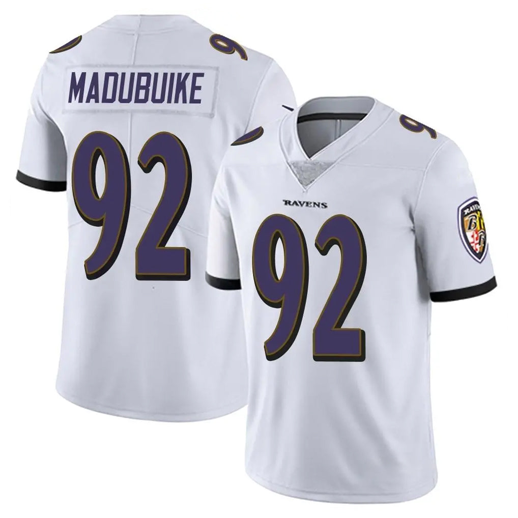 B.Ravens #92 Nnamdi Madubuike Player White Vapor F.U.S.E. Limited Ldoa Stitched Jerseys